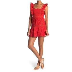 Betsey Johnson Eyelet Red Dress
